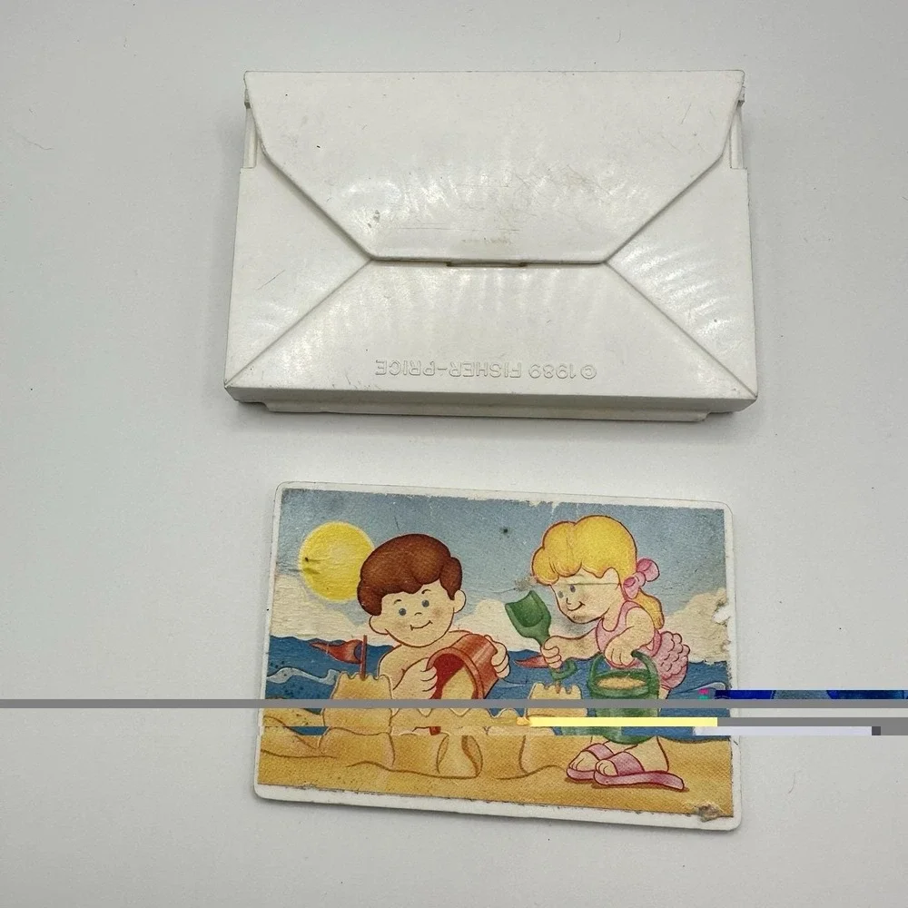 Vintage 1989 Fisher Price Post Office Letters White Envelope Beach Postcard